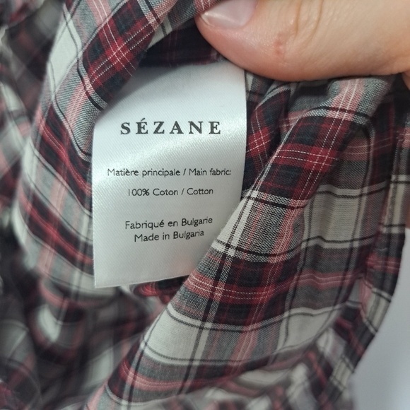 Sezane Solange ecru rouge blouse XS NWOT - Picture 6 of 7